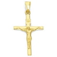 thumbnail image 1 of Golden Fire Solid 10k INRI Cross Pendant - Religious Jewelry Gifts for Women, 1 of 5