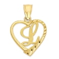 thumbnail image 1 of Golden Fire Solid 10k Initial Heart Pendant - Personalized Jewelry Gifts for Women, 1 of 6