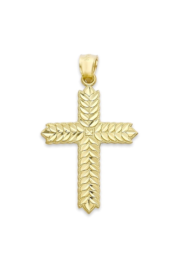 Solid 14k Gold Cross Pendant - Religious Jewelry Gifts for Women