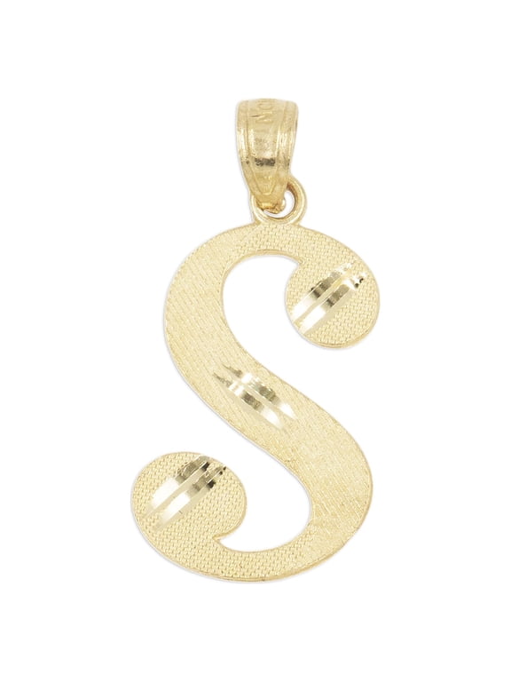 Solid 14k Gold Cursive Initial Pendant - Personalized Jewelry