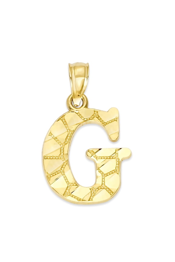 Golden Fire Solid 14k Gold Initial Pendant - Personalized Jewelry Gifts for Jewelry