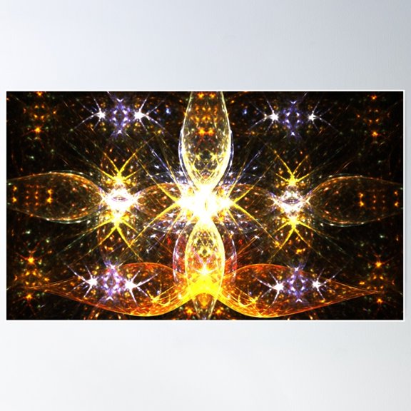 Golden Fireflies Poster Wall Art, Modern Wall Decor For Living Room Bedroom, 8x12 UNFRAMED