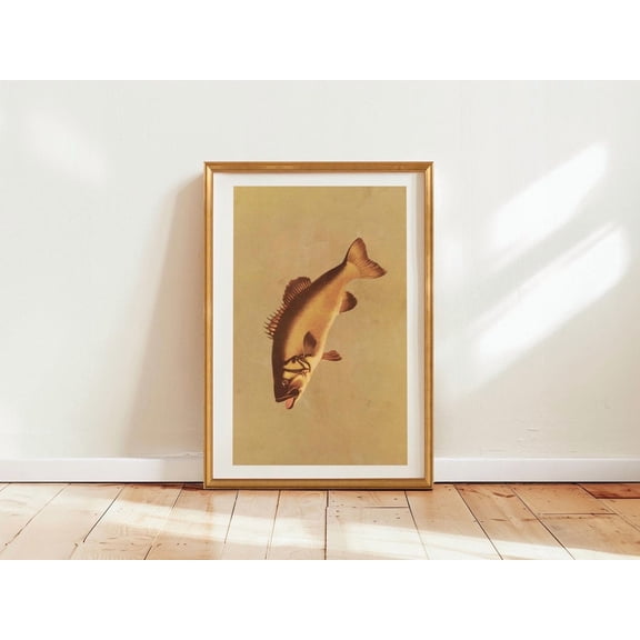 Golden Fish Fishing Wall Art, Unframed Canvas Size 24x36