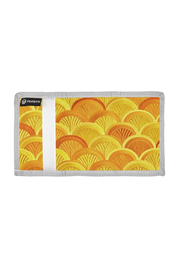 Golden Fish Scales Trifold Wallets Card Holders Coin Pockets with Lanyards Portable Unisex