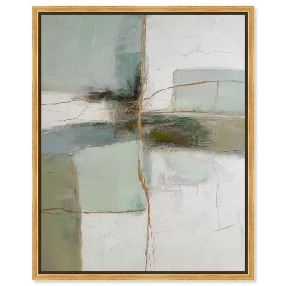 Golden Fissure Canvas Print Living Room Wall Art by Art Remedy, Gold Frame, 16 x 20