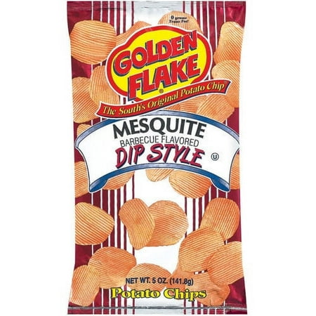 Golden Flake Dip Style Mesquite Barbecue Flavored Potato Chips, 6 oz.
