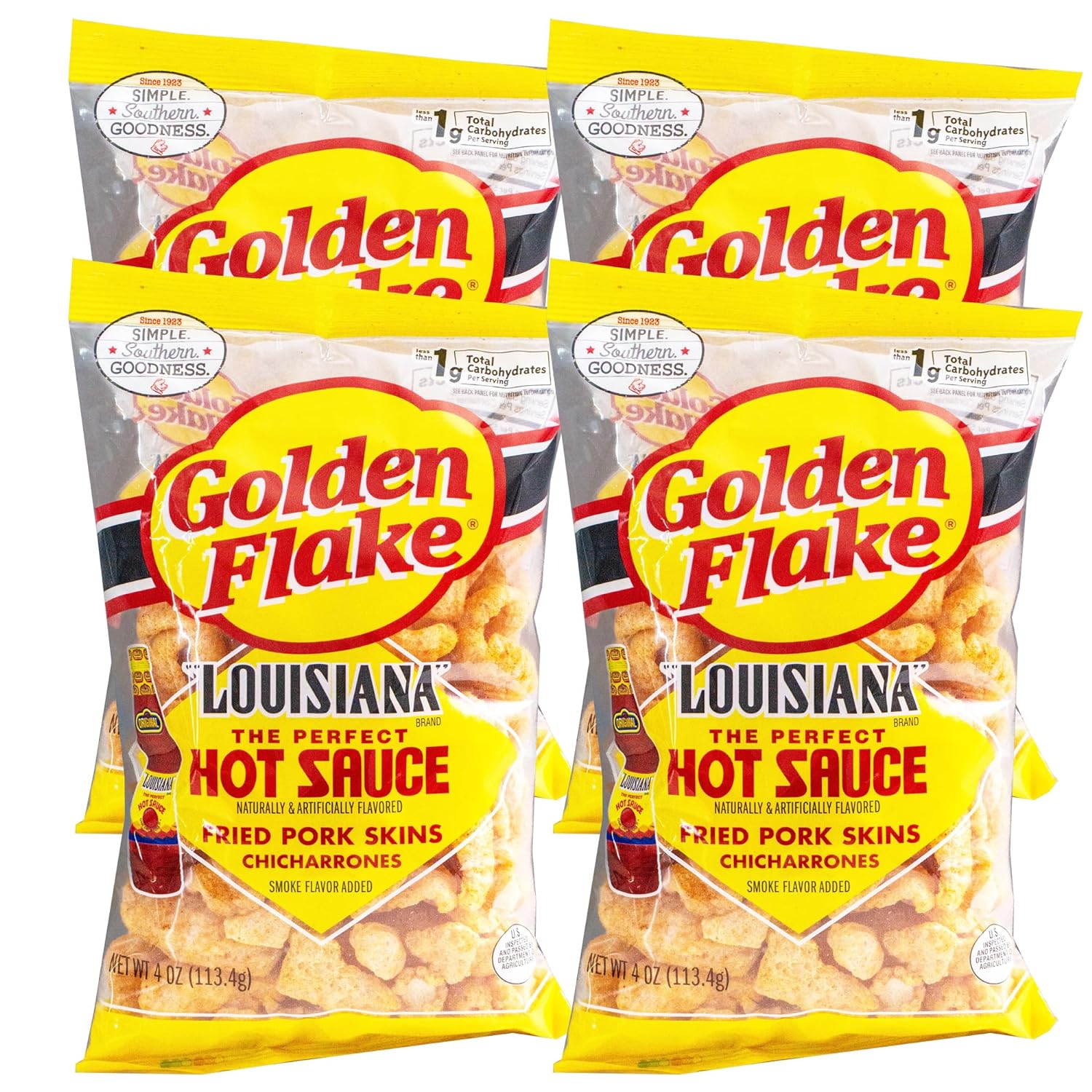 Golden Flake Louisiana Hot Sauce Chicharrones Crispy Hot Fried Pork