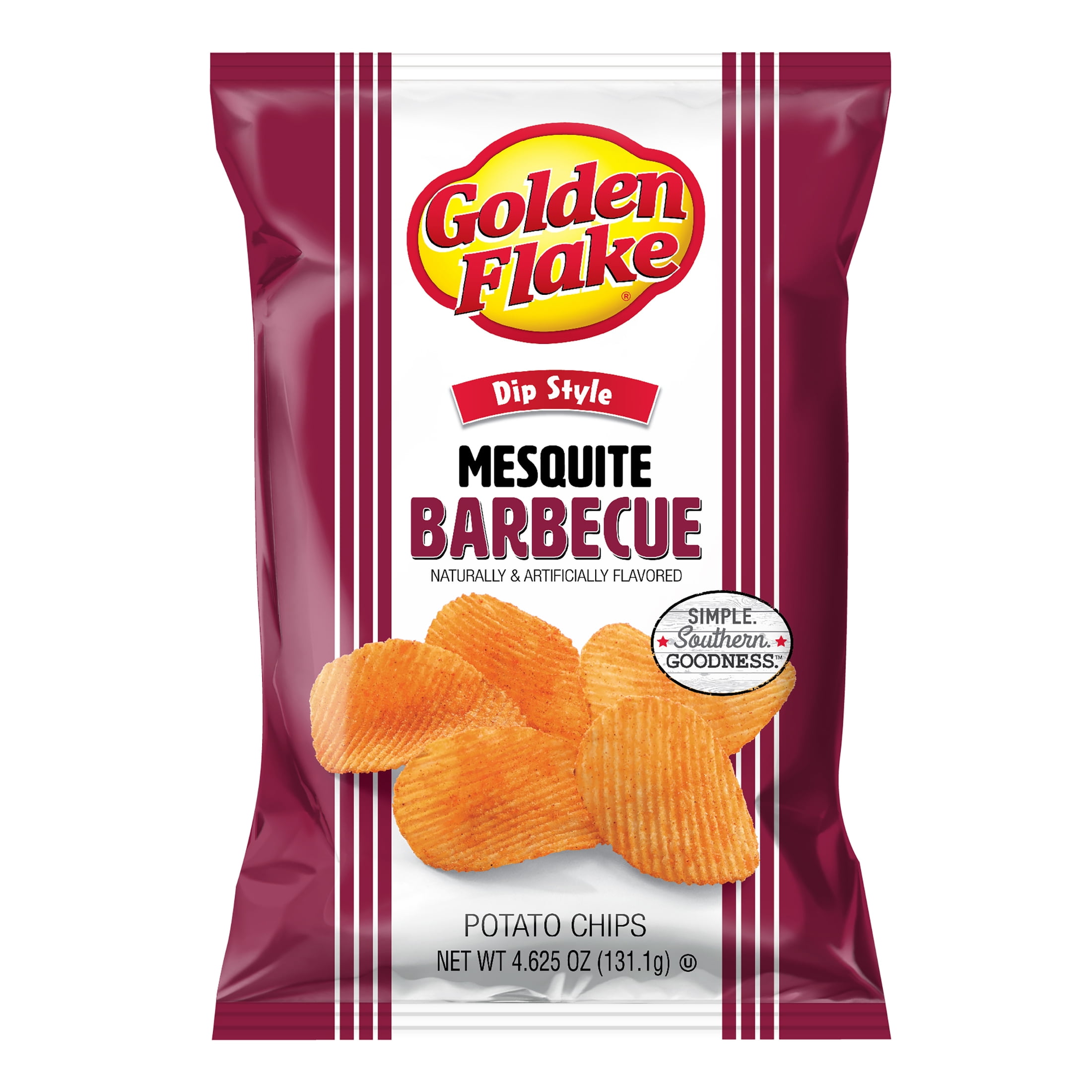 Golden Flake Mesquite Barbecue Dip Style Potato Chips, Gluten-Free, 4.625 oz Bag