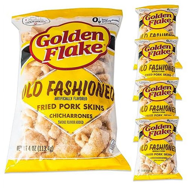 Golden Flake Old Fashioned Pork Rinds Chicharrones Crispy Fried