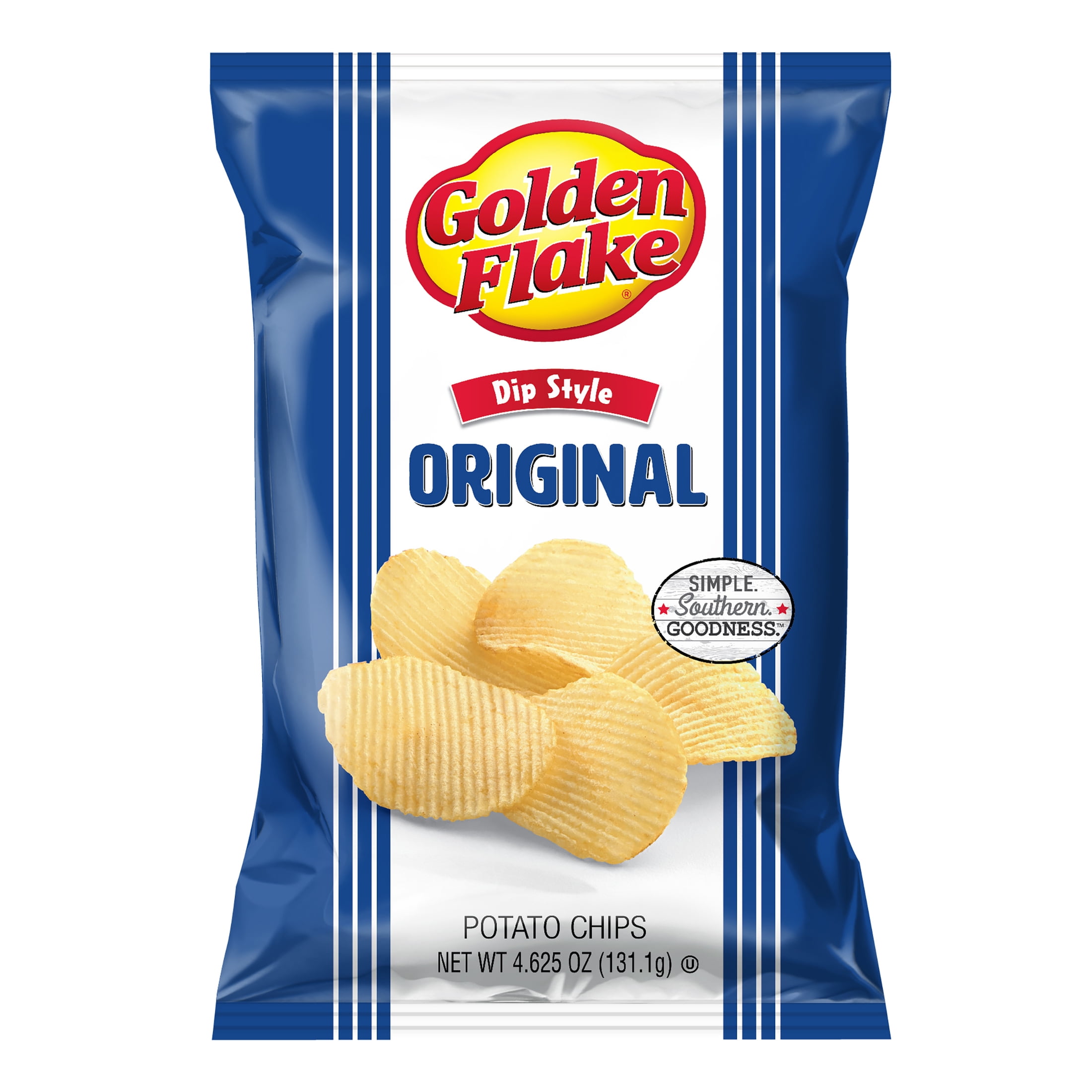 Golden Flake Original Dip Style Potato Chips, Gluten-Free, 4.625 oz Bag