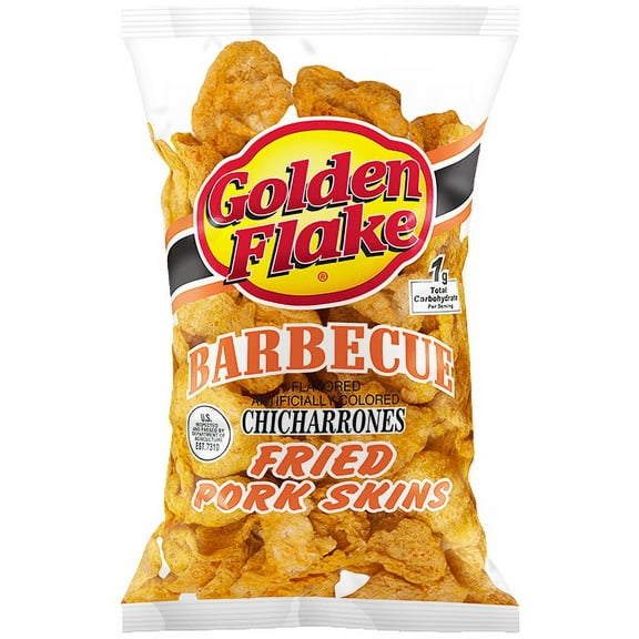 Golden Flake Snack Foods Barbecue Flavored Fried Pork Skins 3 oz. Bag (3 Bags)