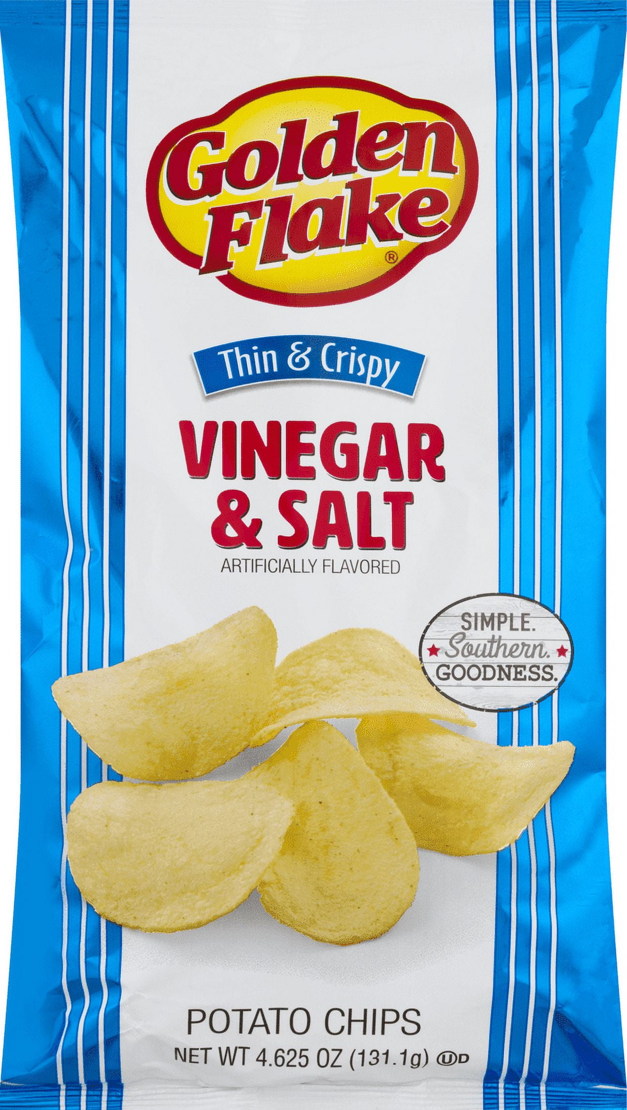 Golden Flake Thin Crispy Vinegar Salt Potato Chips 4.625 oz