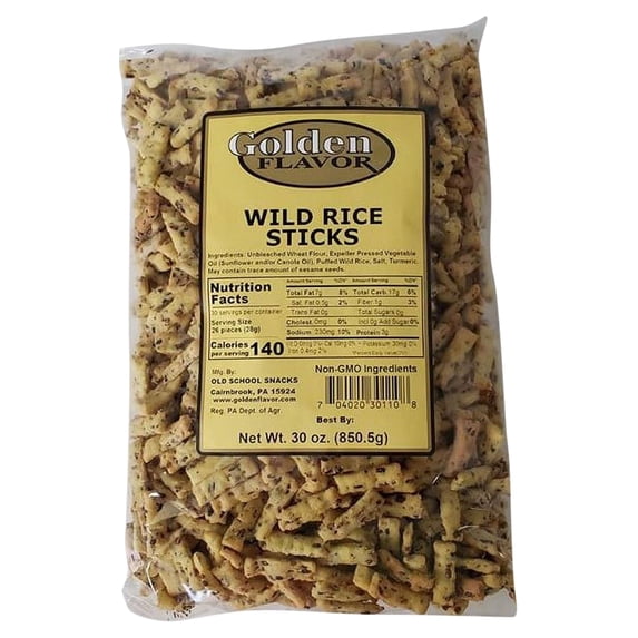 Golden Flavor - Wild Rice Snack Sticks- 30 oz bags (8 Pack)