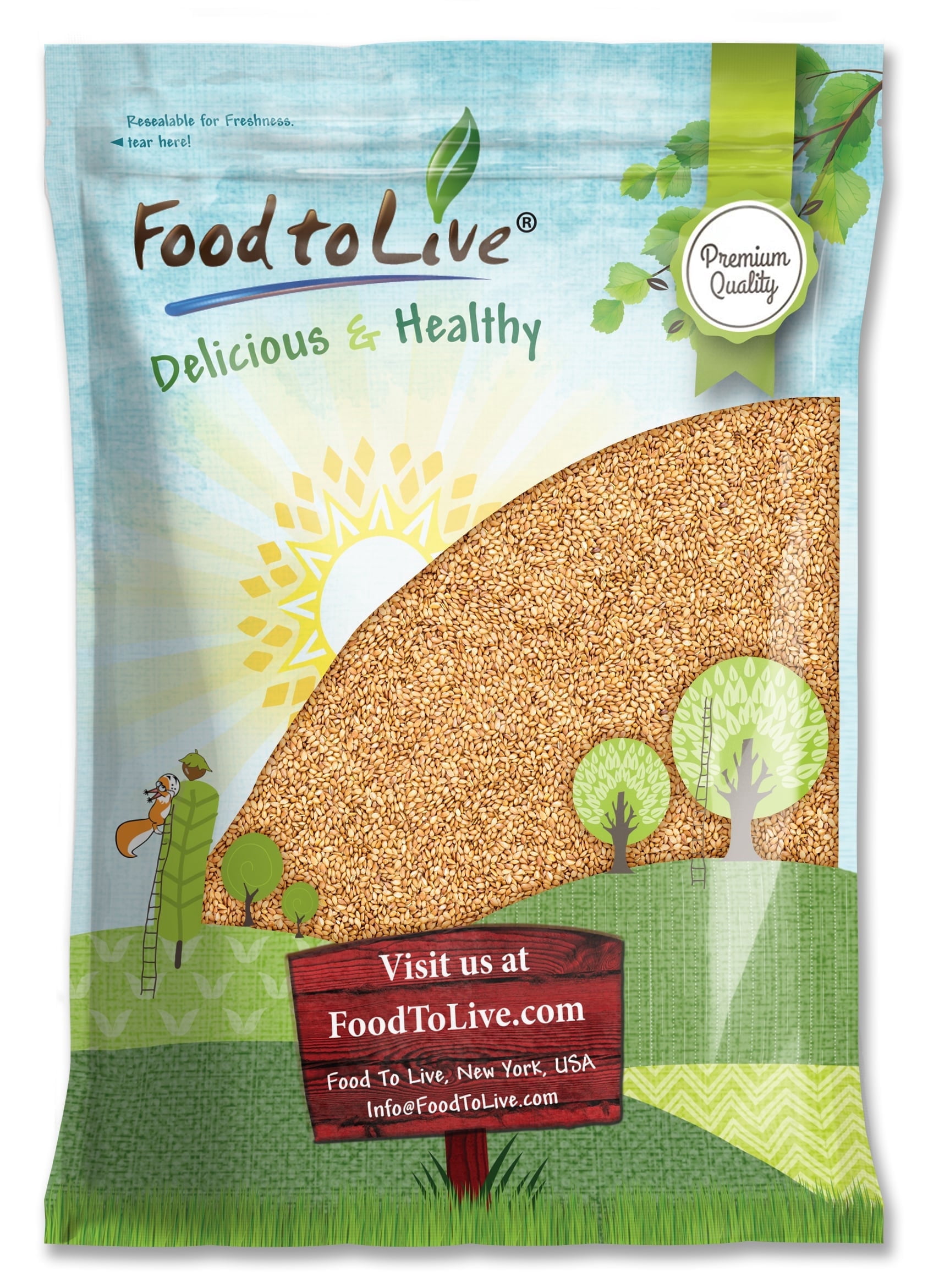 Golden Flax Seeds, 10 Pounds - Kosher, Raw, Vegan - by Food to Live