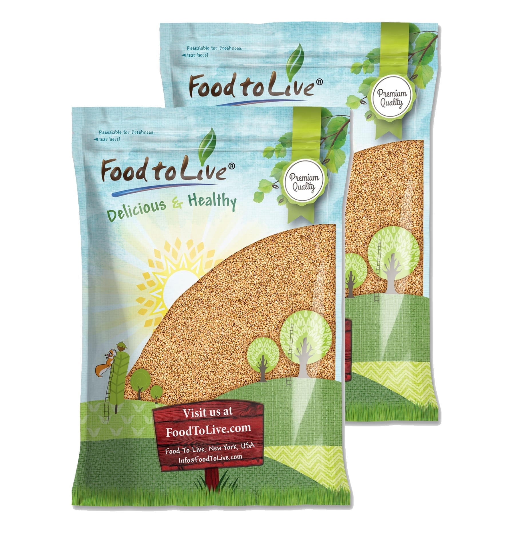 Golden Flax Seeds, 20 Pounds  - Kosher, Raw, Vegan - by Food to Live