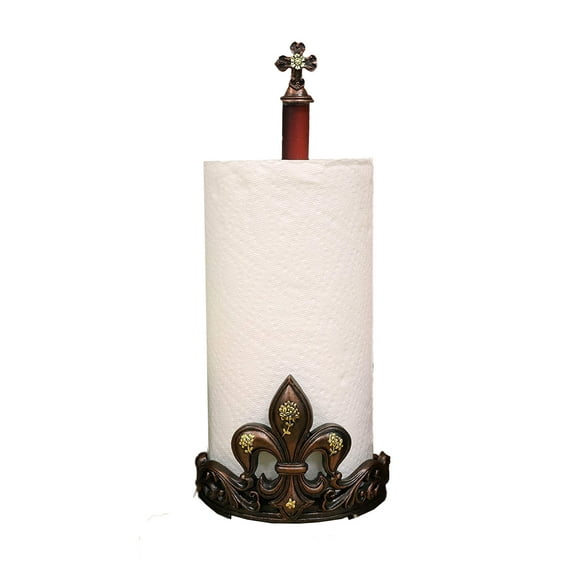 Golden Fleur De Lis Flower Paper Towel Holder