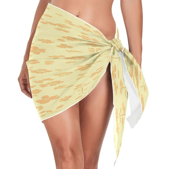 Golden Floral Pattern Triangle Beach Wrap Women's Swimwear Cover Up Sun Protection Quick Dry Summer Fashion Versatile Use