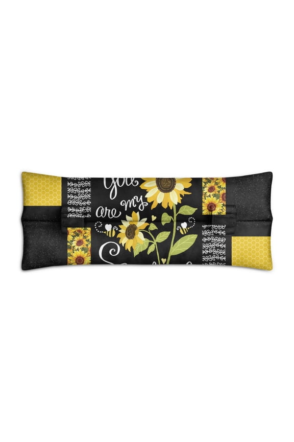 Golden Floral Sunflower Seatbelt Pillow - Soft Mastectomy Cushion for Car - Artistic Design for Post Surgery Recovery - Women's Gift Idea