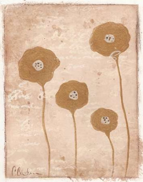 Golden Flowers Canvas Art - Cassandra Cushman (22 x 28)