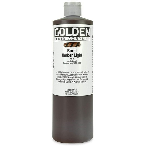 Golden� Fluid Acrylic, 16 oz., Burnt Umber Light