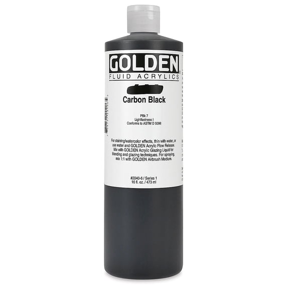 Golden® Fluid Acrylic, 16 oz., Carbon Black