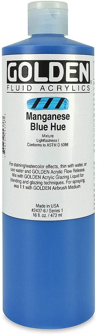 Golden Fluid Acrylic, 16 oz., Manganese Blue Hue