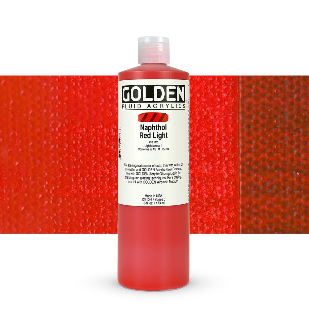 Golden� Fluid Acrylic, 16 oz., Naphthol Red Light
