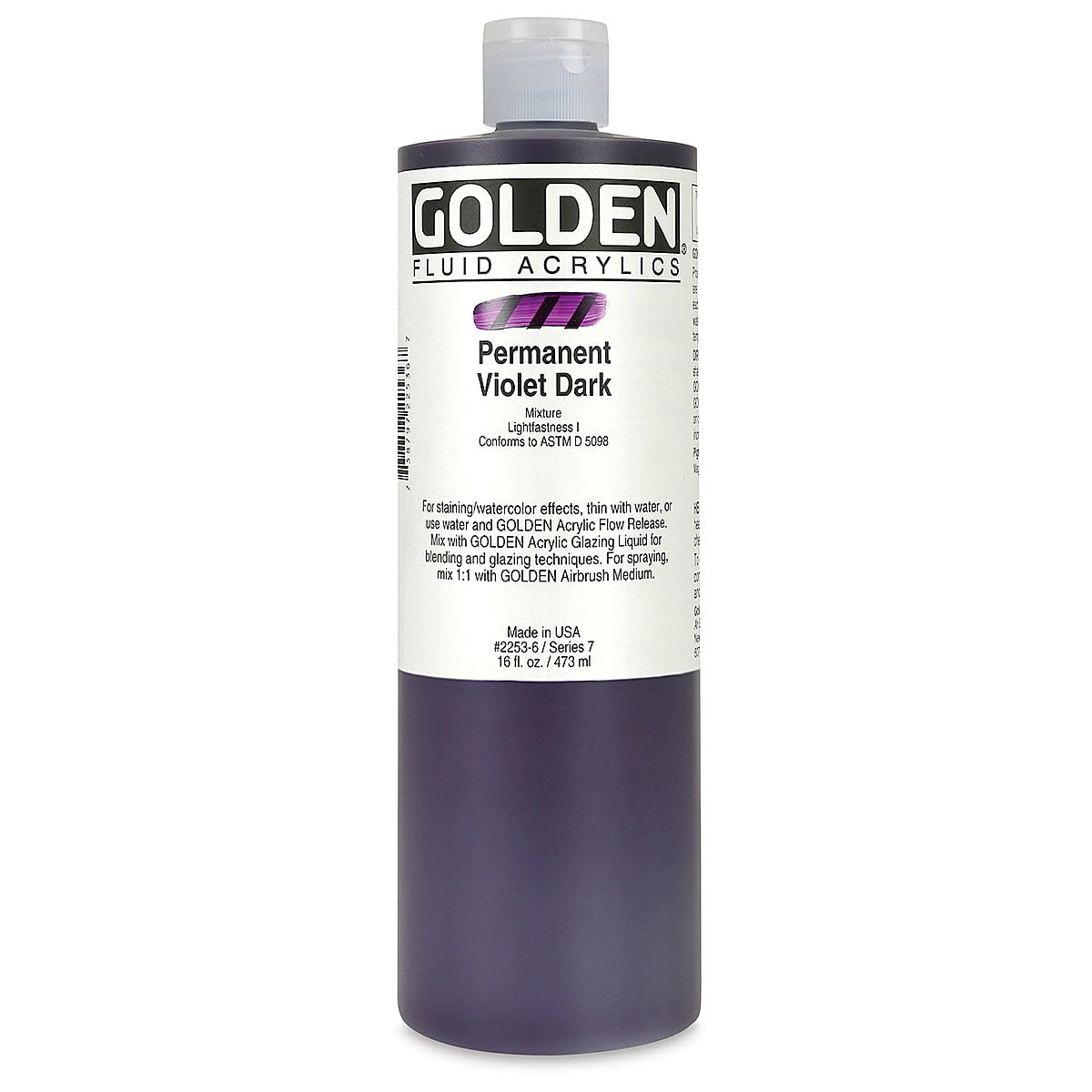 Golden� Fluid Acrylic, 16 oz., Permanent Violet Dark