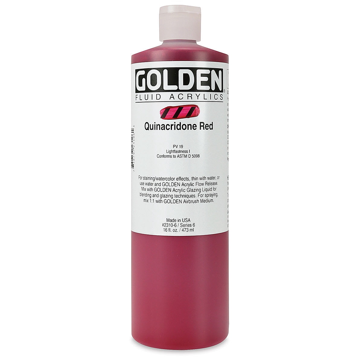Golden� Fluid Acrylic, 16 oz., Quinacridone Red