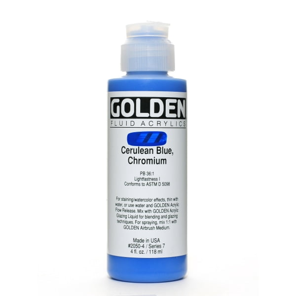 Golden� Fluid Acrylic, 4 oz., Cerulean Blue Chromium
