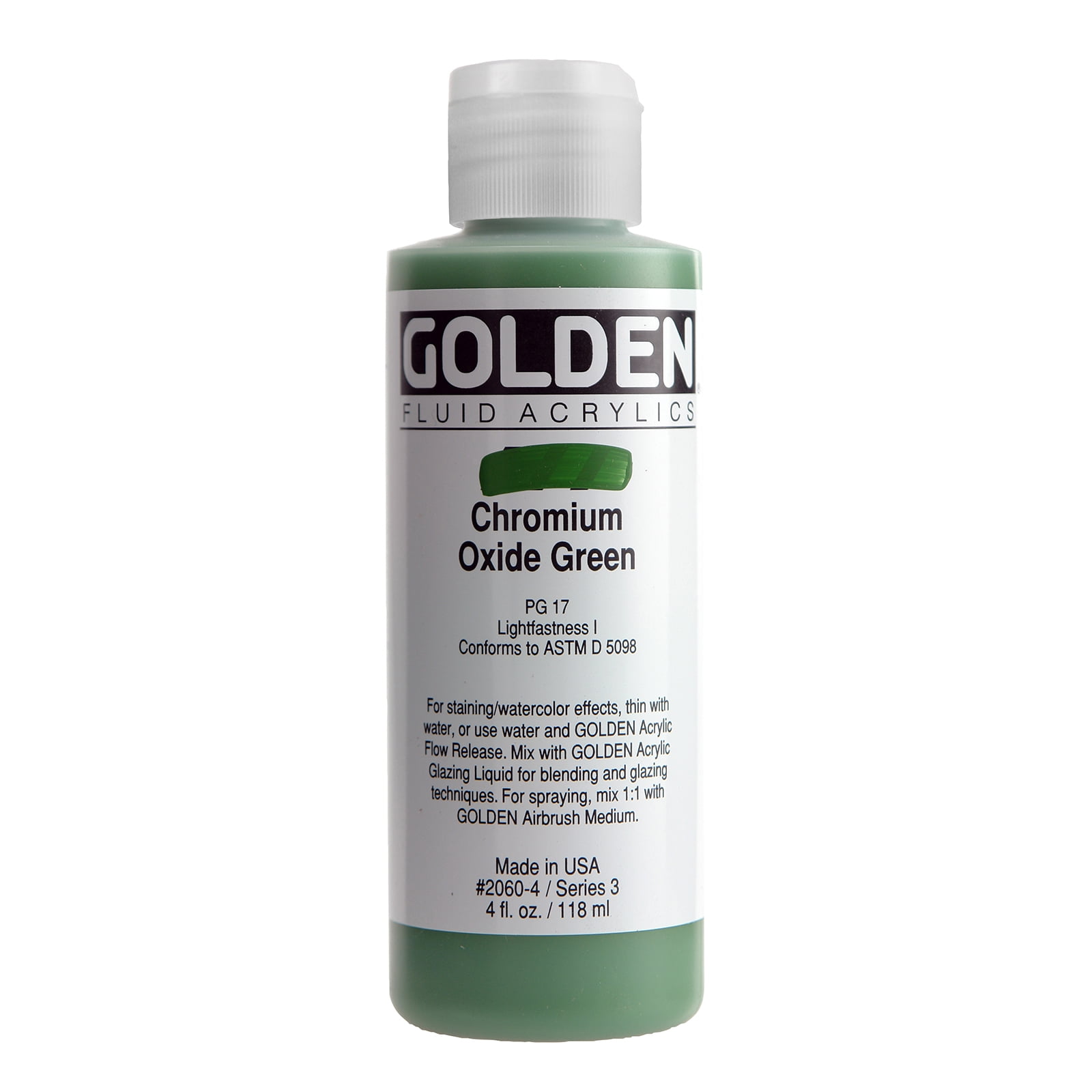 Golden� Fluid Acrylic, 4 oz., Chromium Oxide Green