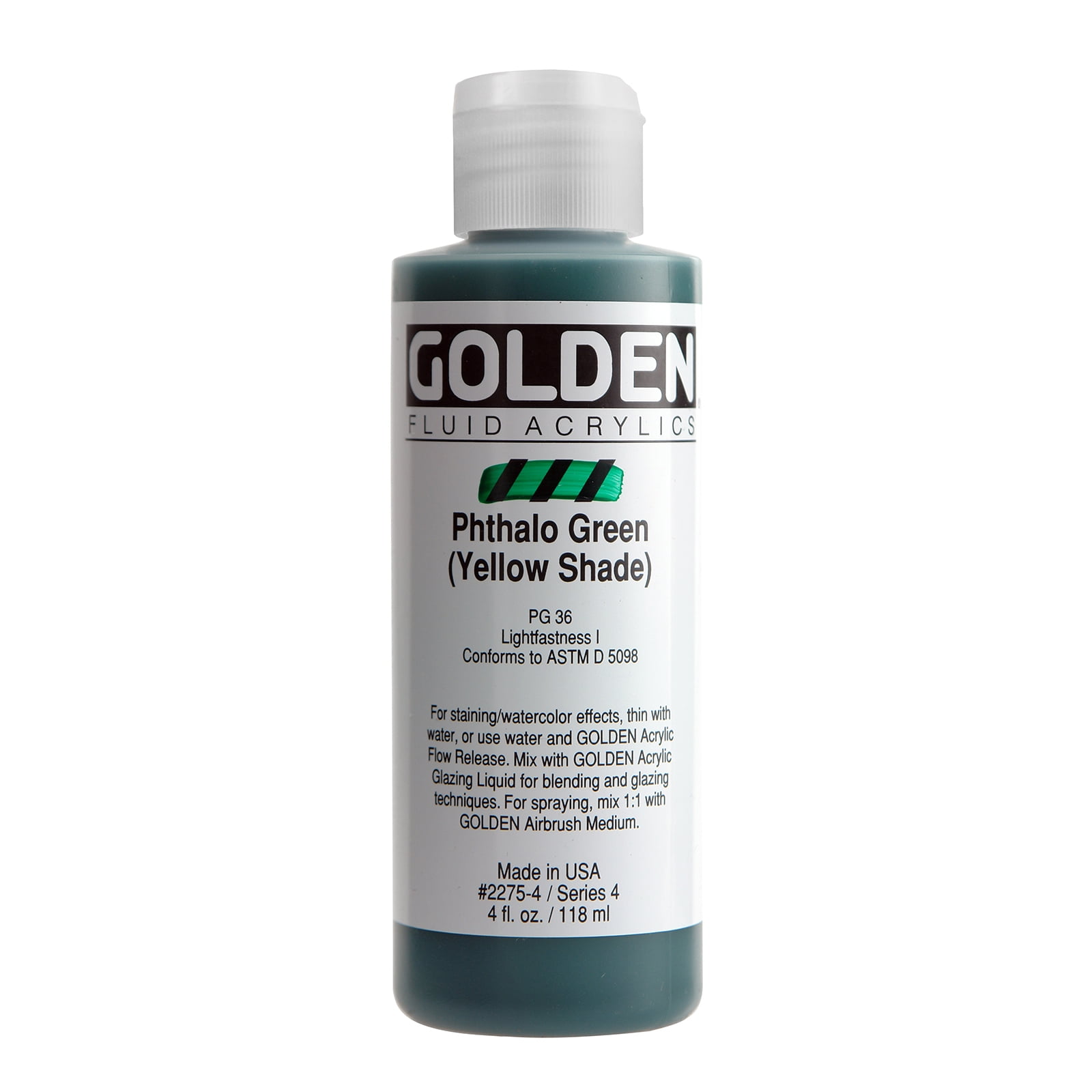 Golden� Fluid Acrylic, 4 oz., Phthalo Green/ Yellow Shade