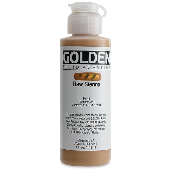 Golden Fluid Acrylic, 4 oz., Raw Sienna