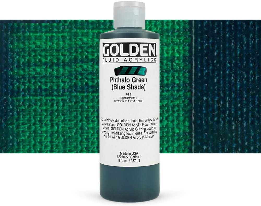 Golden Fluid Acrylic, 8 oz., Phthalo Green/ Blue Shade
