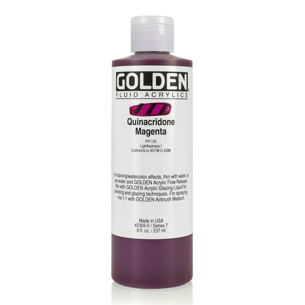 Golden� Fluid Acrylic, 8 oz., Quinacridone Magenta
