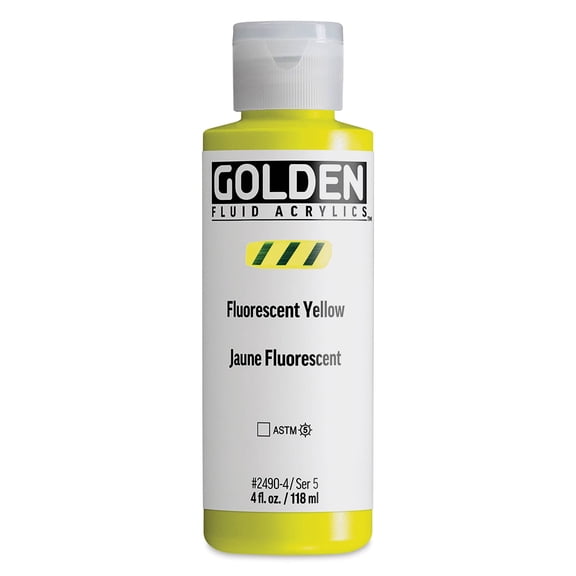 Golden Fluid Acrylic - Fluorescent Yellow, 4 oz bottle