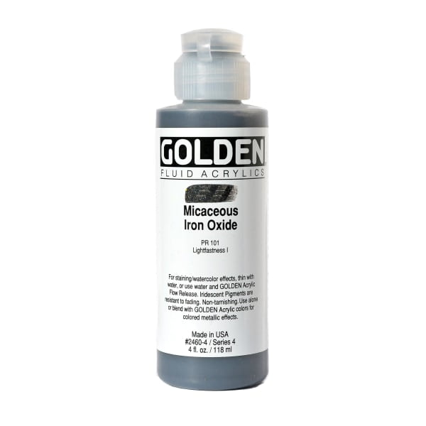 Golden Fluid Acrylic - Iridescent Micaceous Iron Oxide, 4 oz