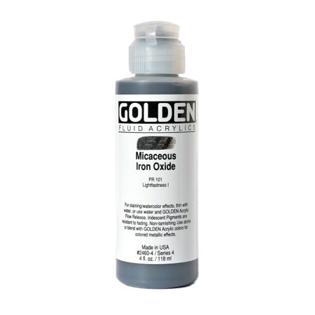Golden Fluid Acrylic - Iridescent Micaceous Iron Oxide, 4 oz