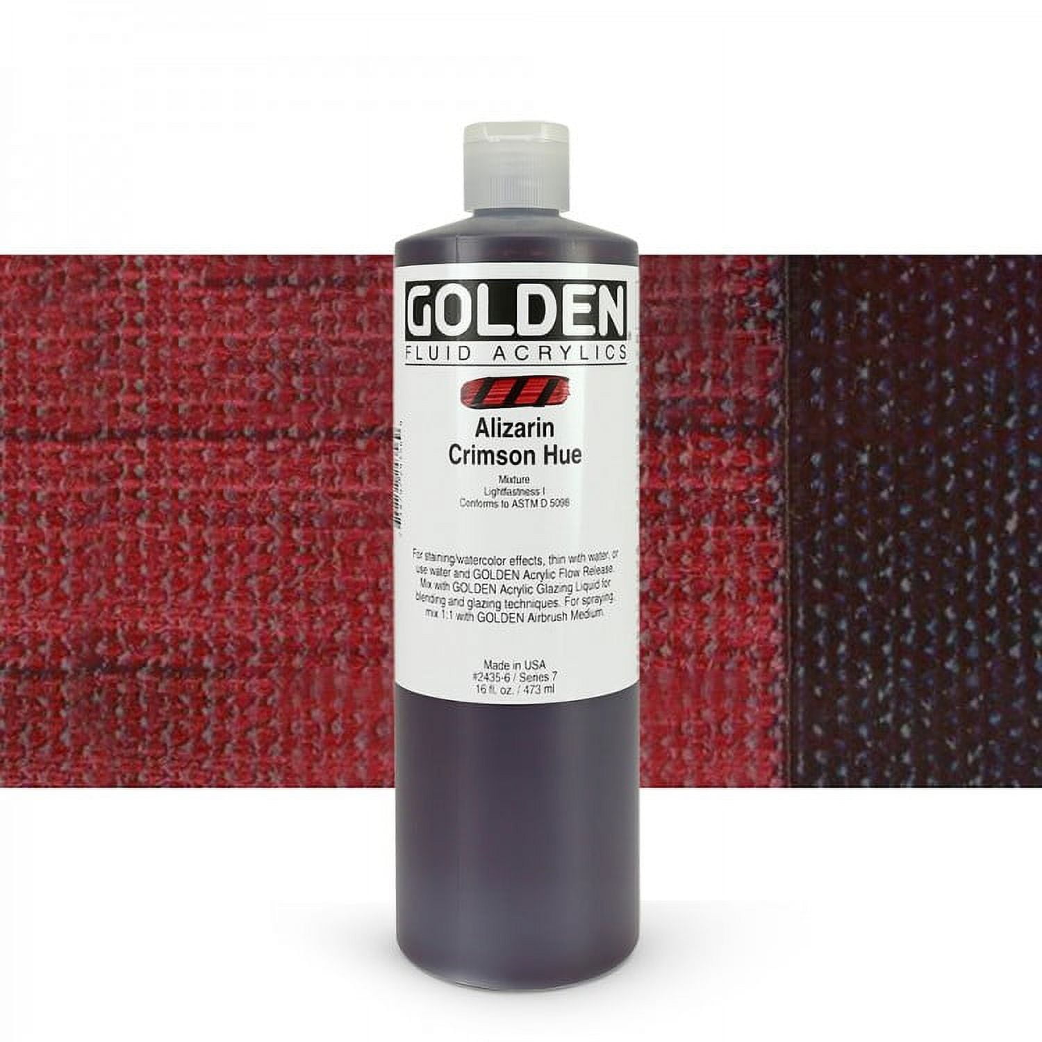 Golden Fluid Acrylic Paint, 16 oz, Alizarin Crimson Hue