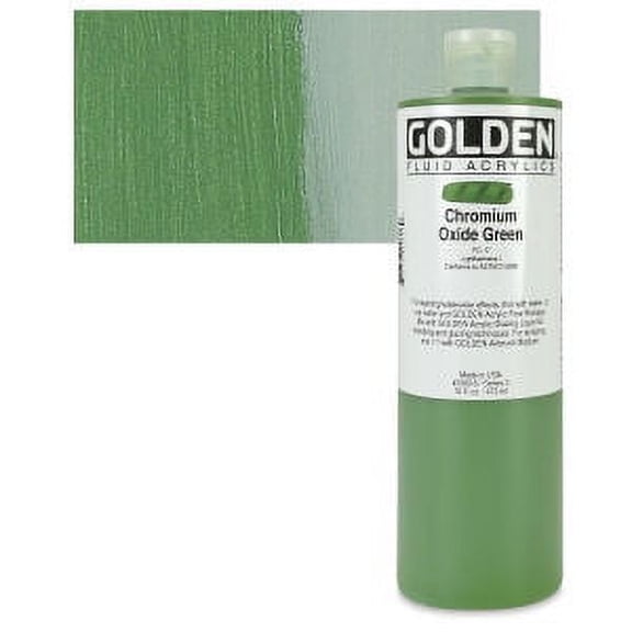 Golden Fluid Acrylic Paint, 16 oz, Chromium Oxide Green