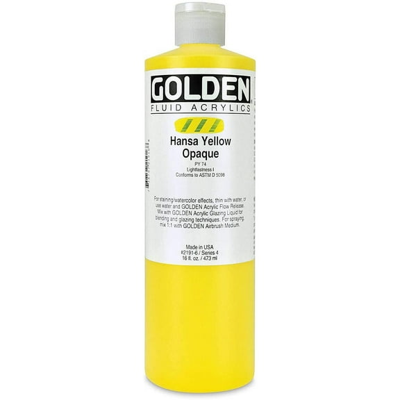Golden Fluid Acrylic Paint, 16 oz, Hansa Yellow Opaque