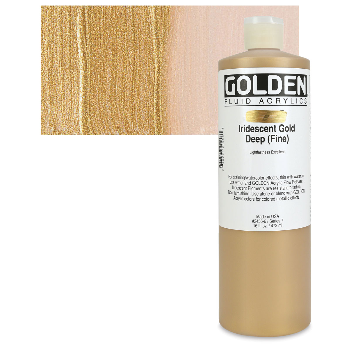 Golden Fluid Acrylic Iridescent Gold Deep (Fine) 16 oz