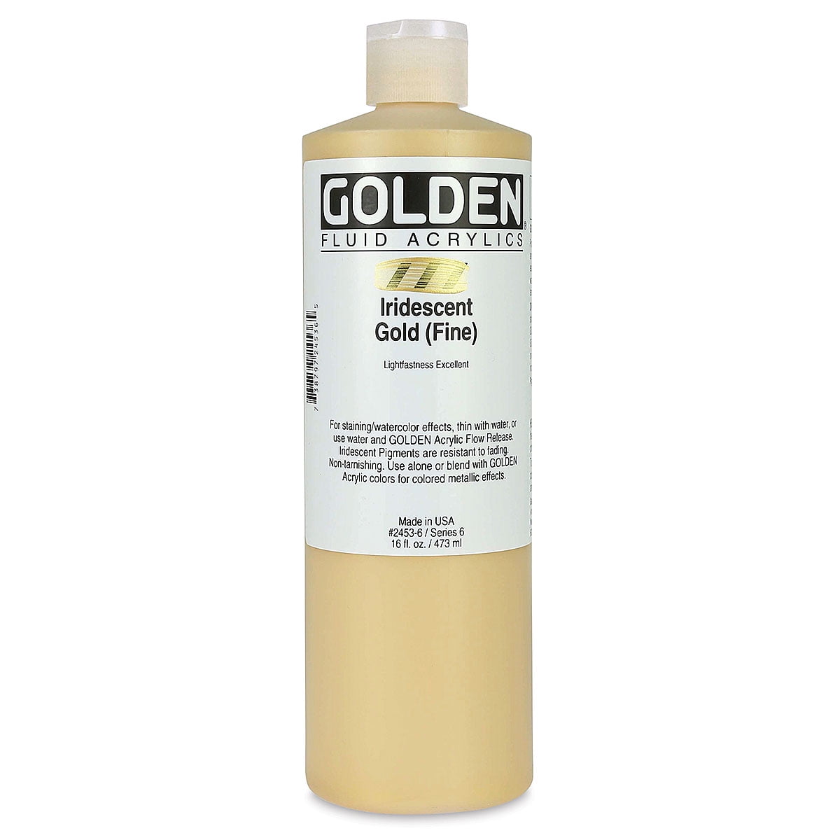 Golden Fluid Acrylic Paint, 16 oz, Iridescent Gold (Fine