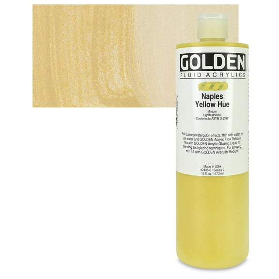 Golden Fluid Acrylic Paint, 16 oz, Naples Yellow Hue