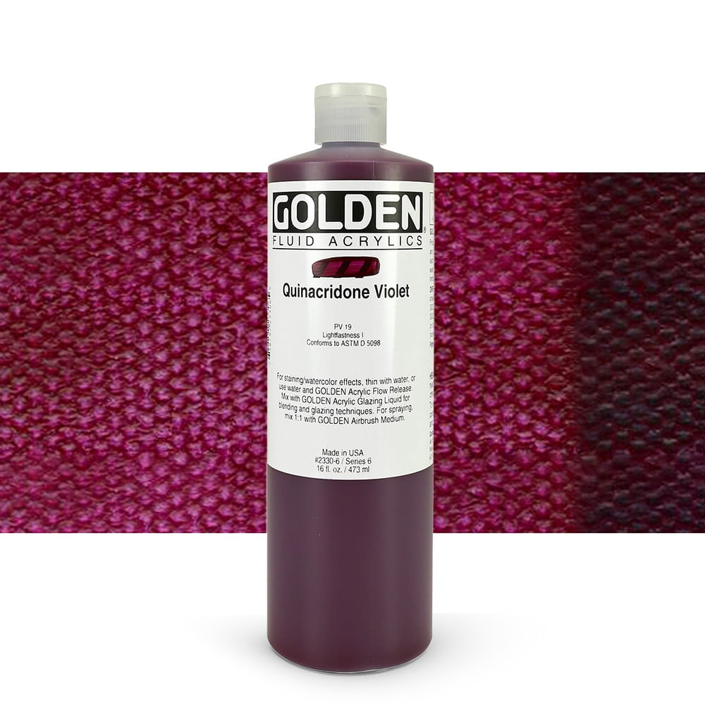 Golden Fluid Acrylic Paint, 16 oz, Quinacridone Violet
