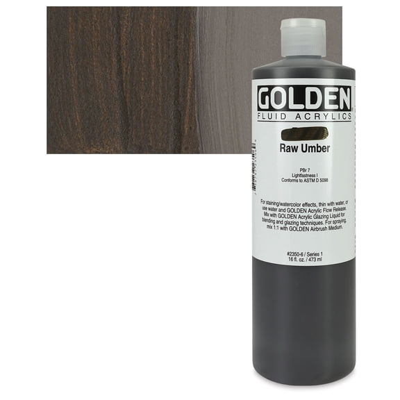 Fluid Acr Raw Umber 16Oz by Golden