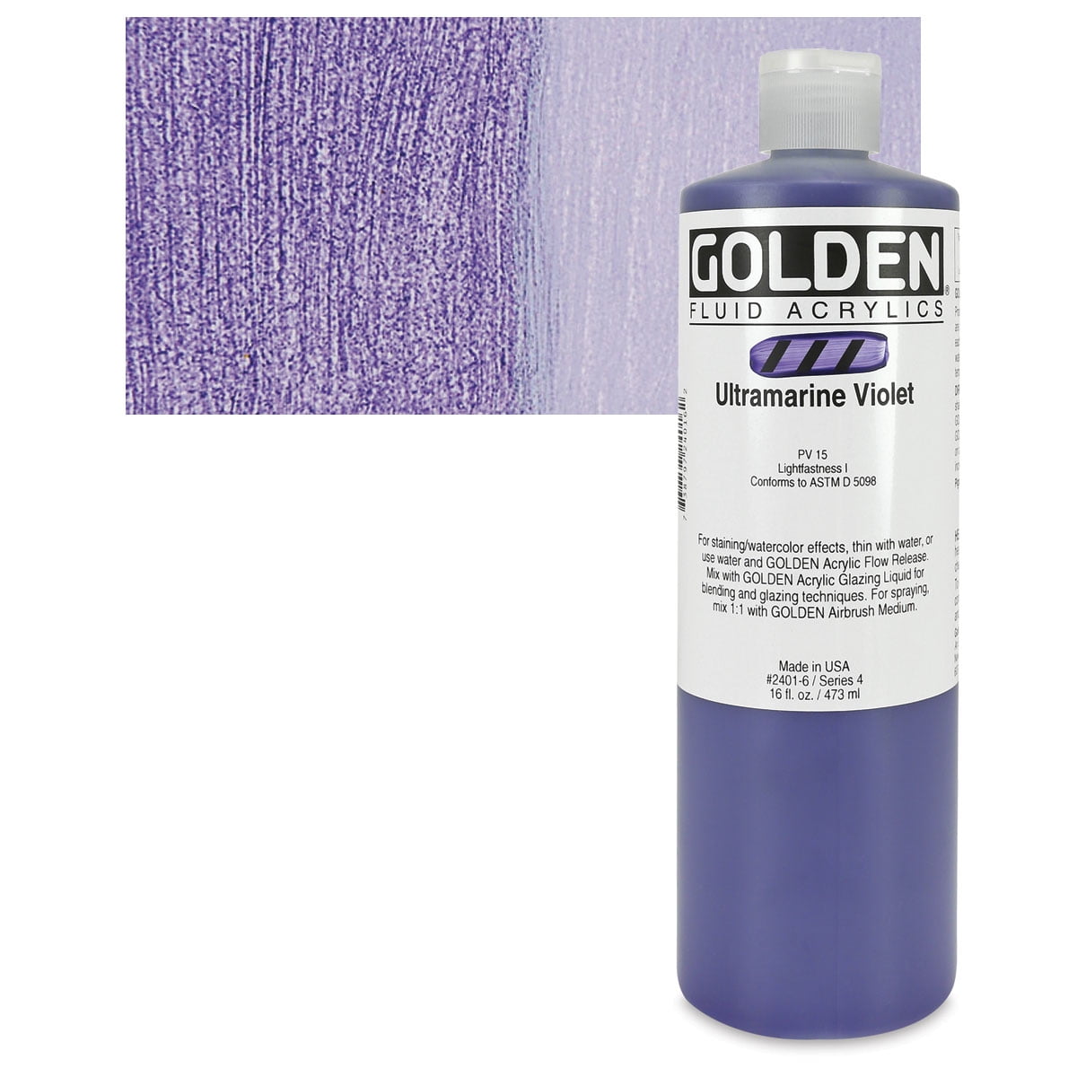 Golden Fluid Acrylic Paint, 16 oz, Ultramarine Violet