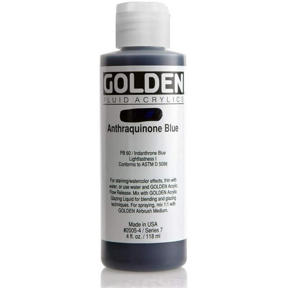 Golden Fluid Acrylic Paint, 4 oz, Anthraquinone Blue