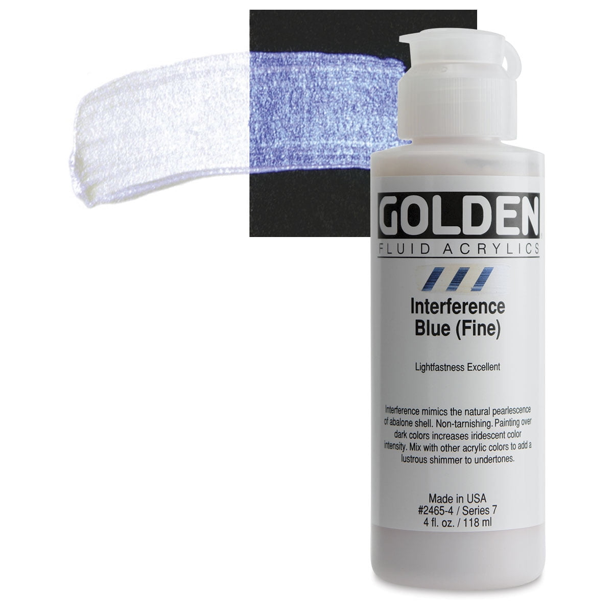 Golden Fluid Acrylic Paint, 4 oz, Interference Blue (Fine)