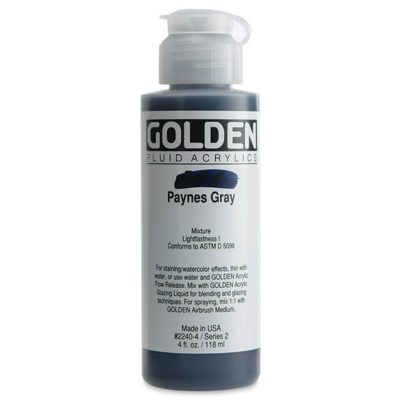 Golden Fluid Acrylic Paint, 4 oz, Payne's Gray